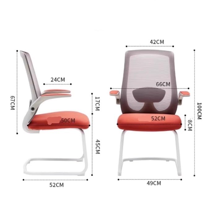 Orange Mesh Office Chair with Adjustable Armrests T7887
