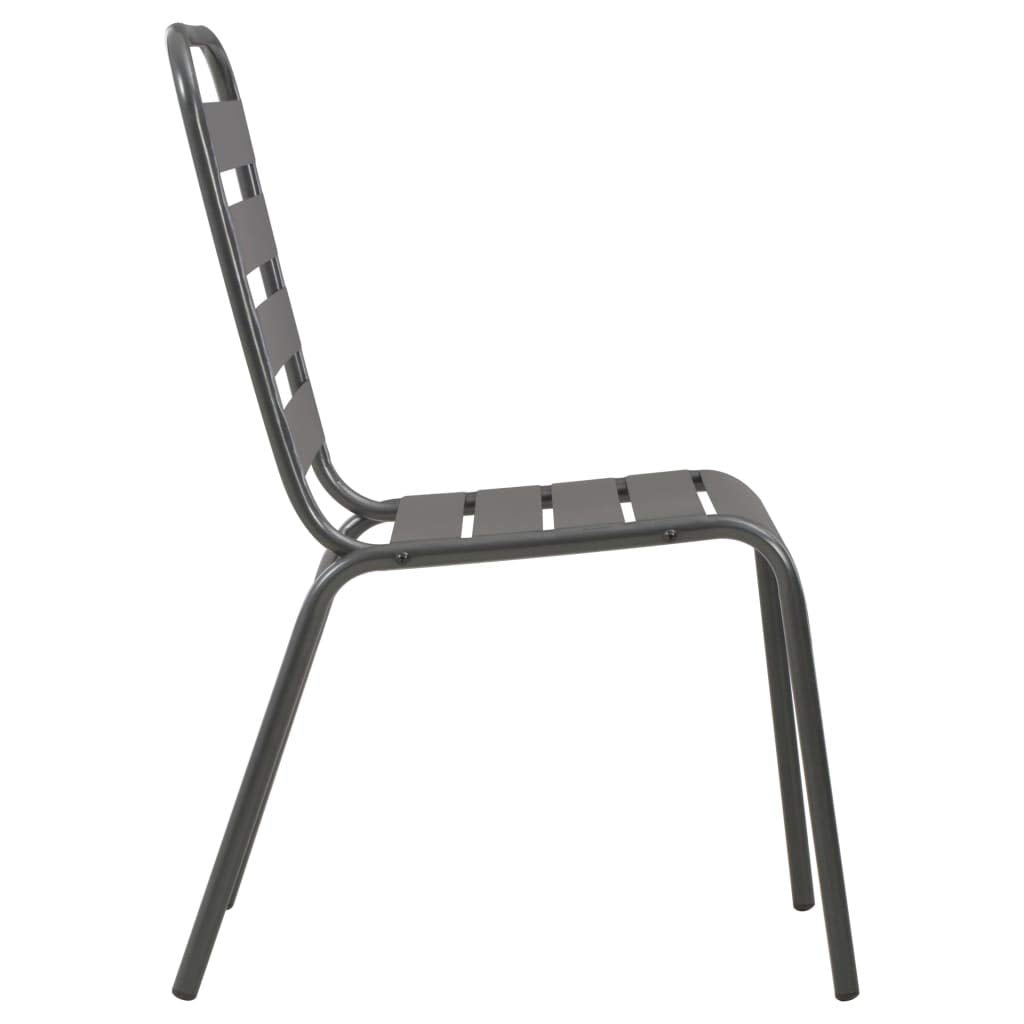 Stackable Outdoor Chairs Set of 2 Steel Gray F19679