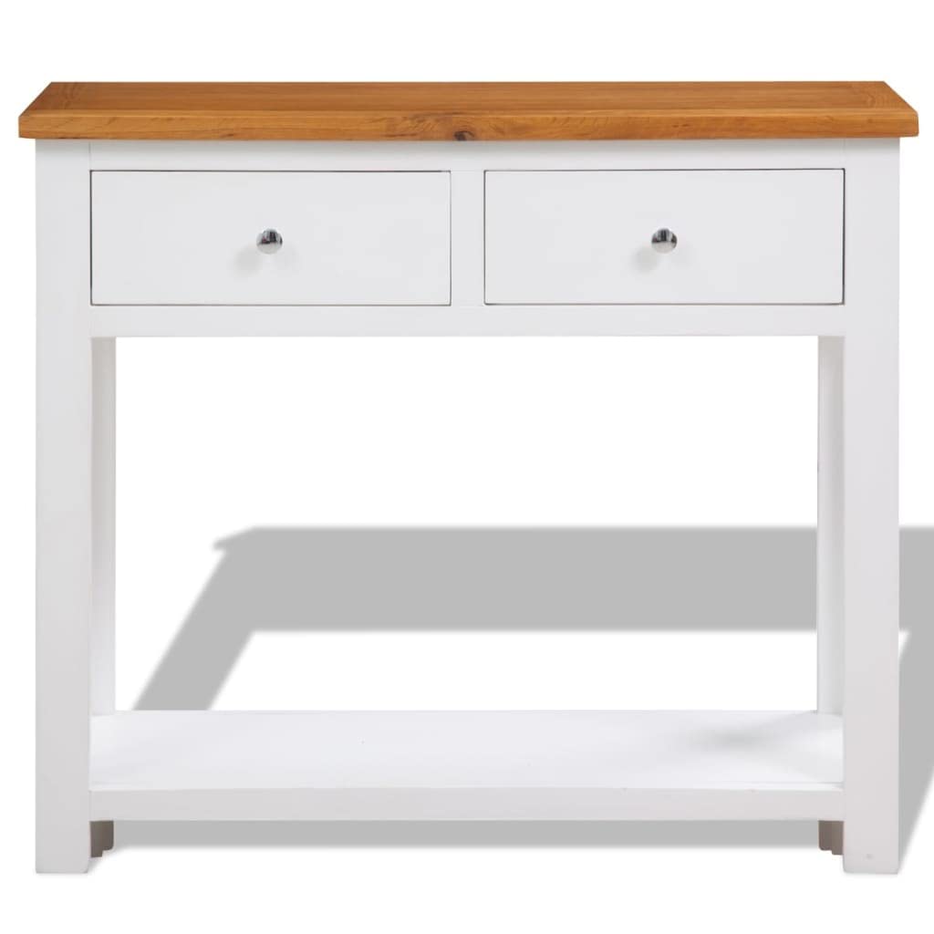 Rustic Brown 2 Drawer Solid Oak & Acacia Console Table A78863