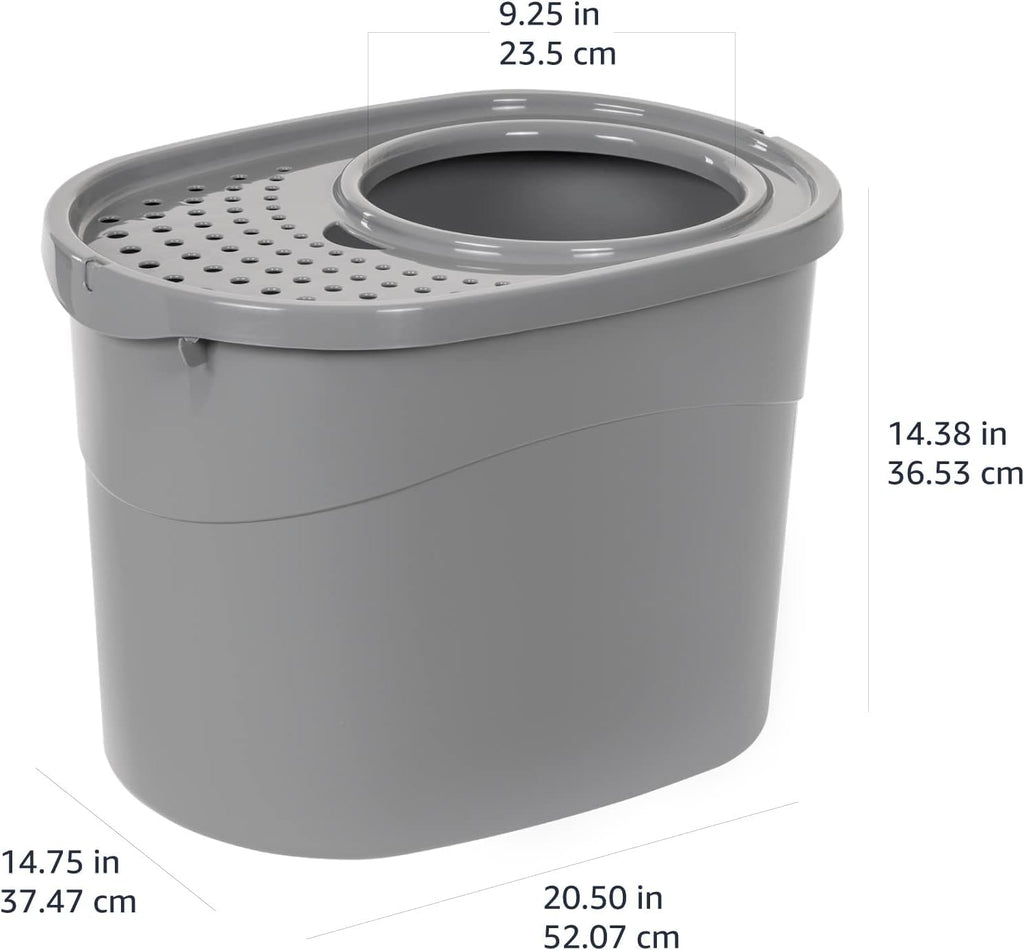 Large Top Entry Cat Litter Box with High Sides and Scoop Z721744