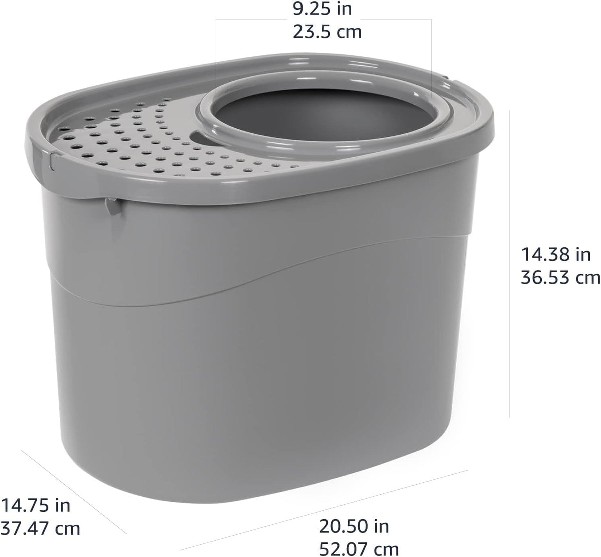 Large Top Entry Cat Litter Box with High Sides and Scoop Z721744