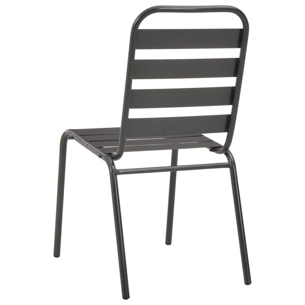 Stackable Outdoor Chairs Set of 2 Steel Gray F19679