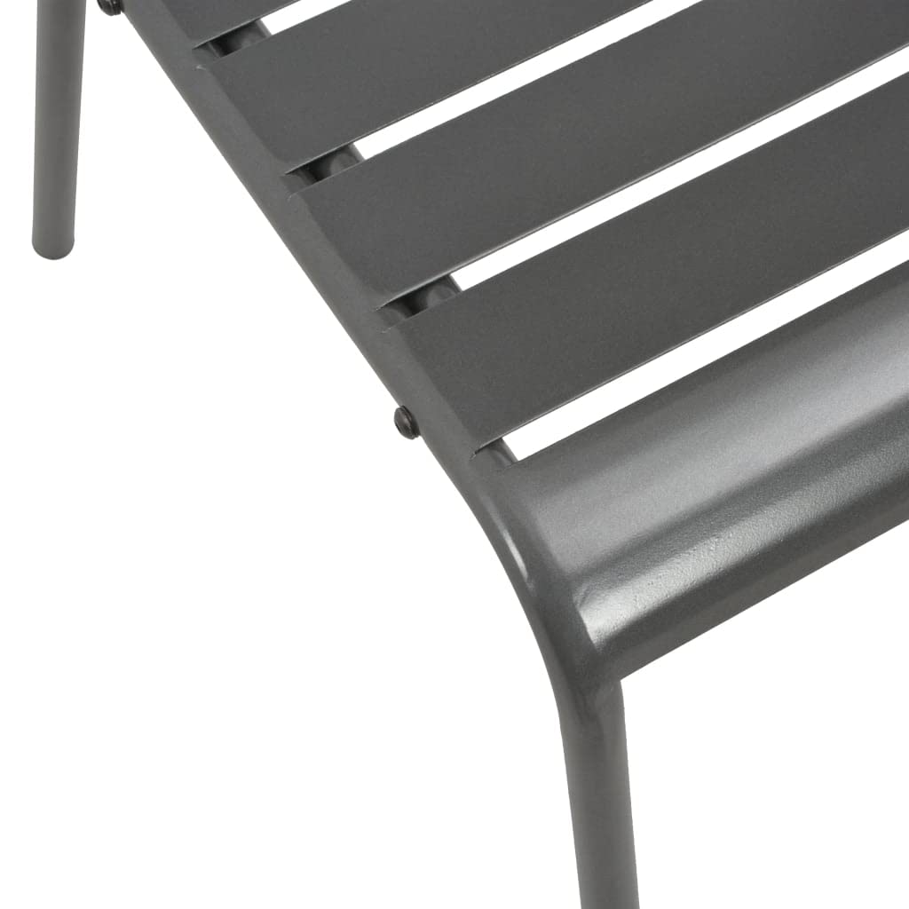 Stackable Outdoor Chairs Set of 2 Steel Gray F19679
