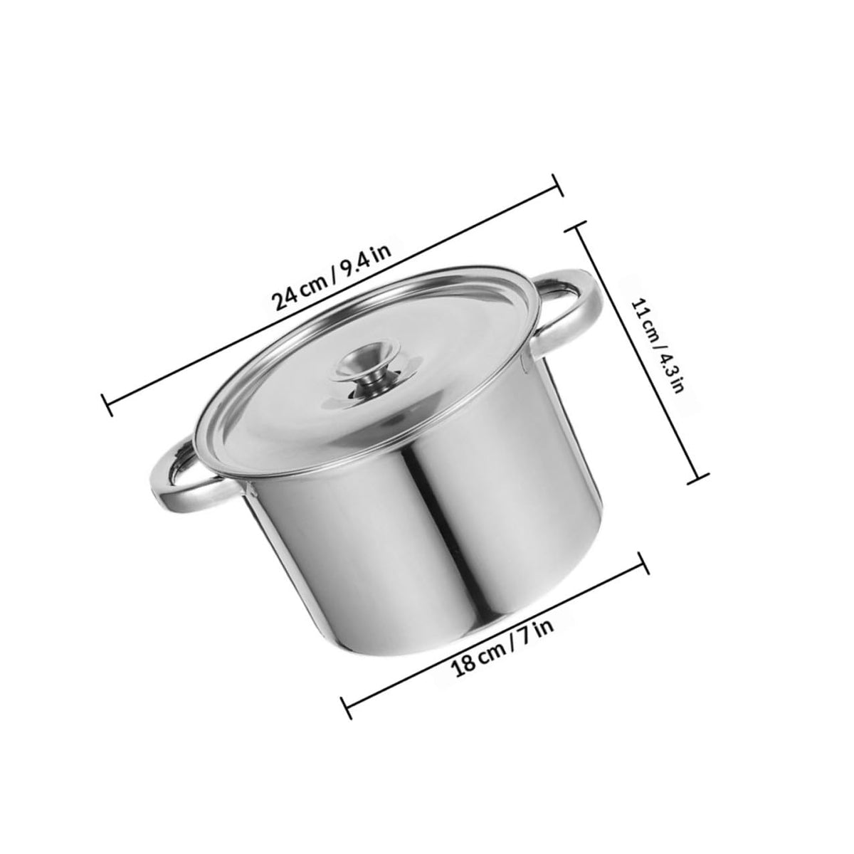 Stainless Steel Double Handle Stock Pot with Lid B326
