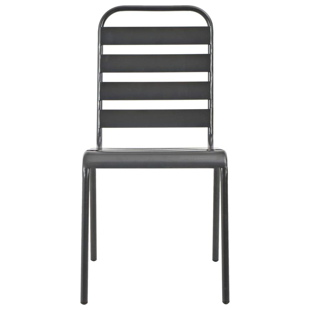 Stackable Outdoor Chairs Set of 2 Steel Gray F19679
