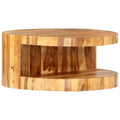 Round Coffee Table 25.6"x11.8" Solid Sheesham Wood J761