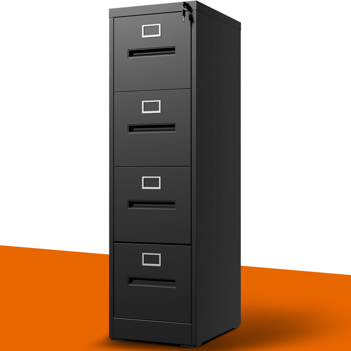 Black 4 Drawer Metal File Cabinet with Lock Y3576