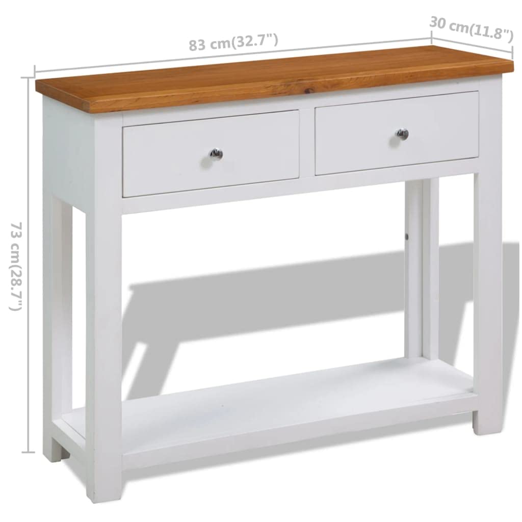 Rustic Brown 2 Drawer Solid Oak & Acacia Console Table A78863
