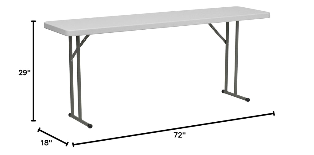 6 Pack 6-Foot Granite White Plastic Folding Training Table O837