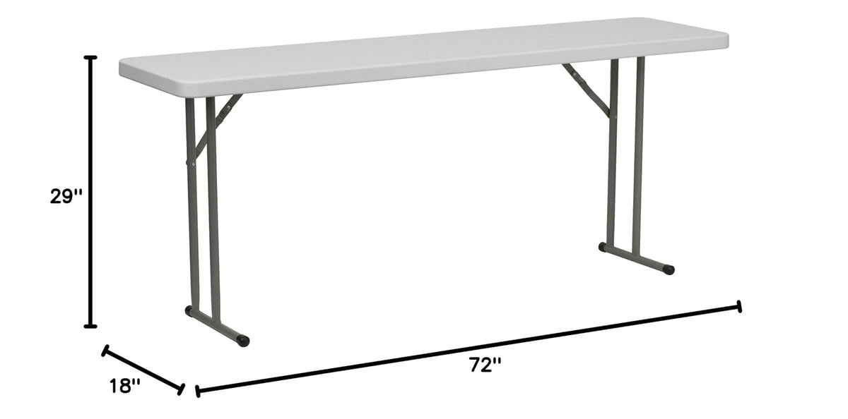 6 Pack 6-Foot Granite White Plastic Folding Training Table O837