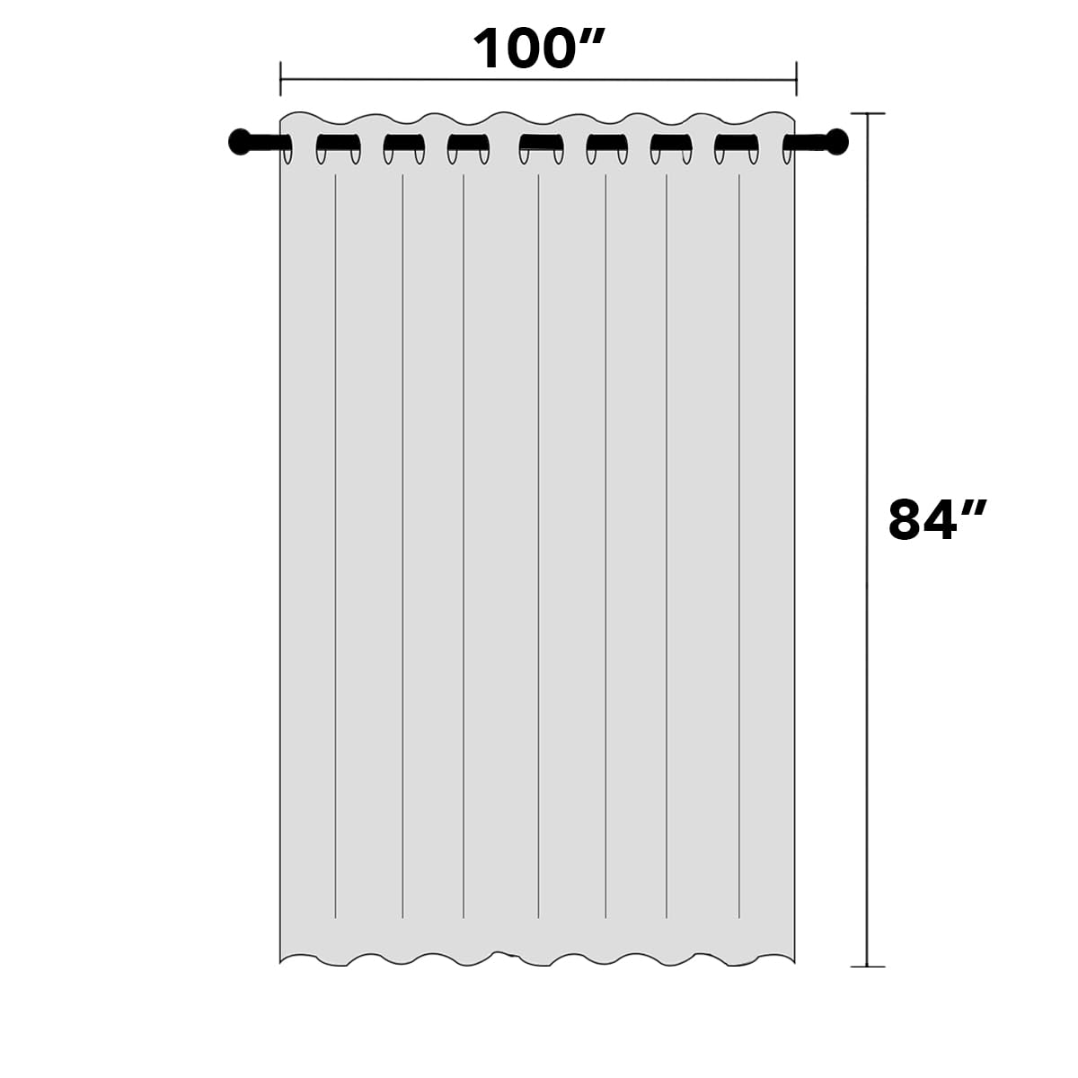 Blackout Curtains 84 Inches Long Faux Linen Thermal Insulated W100 X L84 Inch Y93942