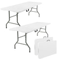 2 Pack 6 Feet Portable Folding Table White Plastic U109