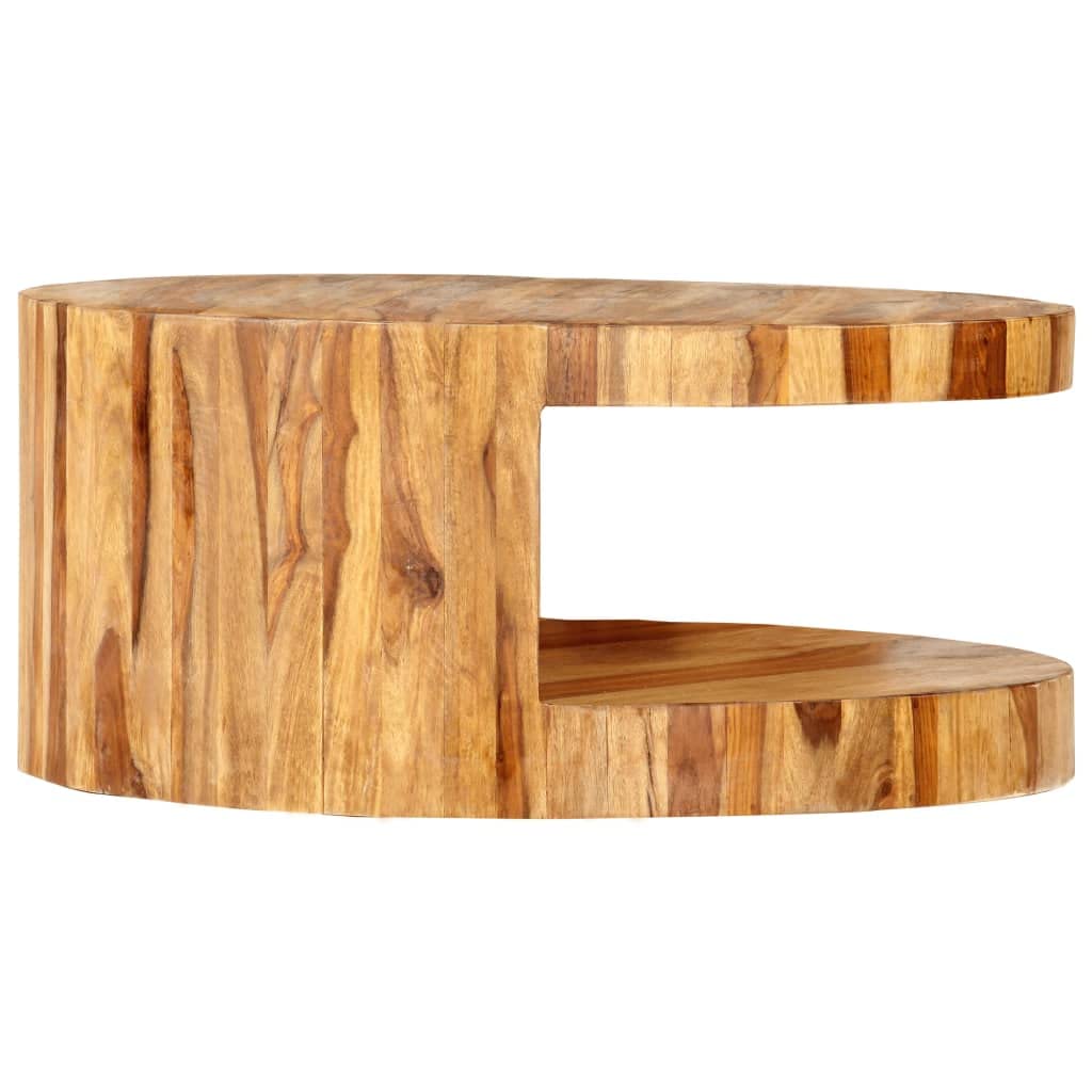 Round Wood Coffee Table with Storage K82245