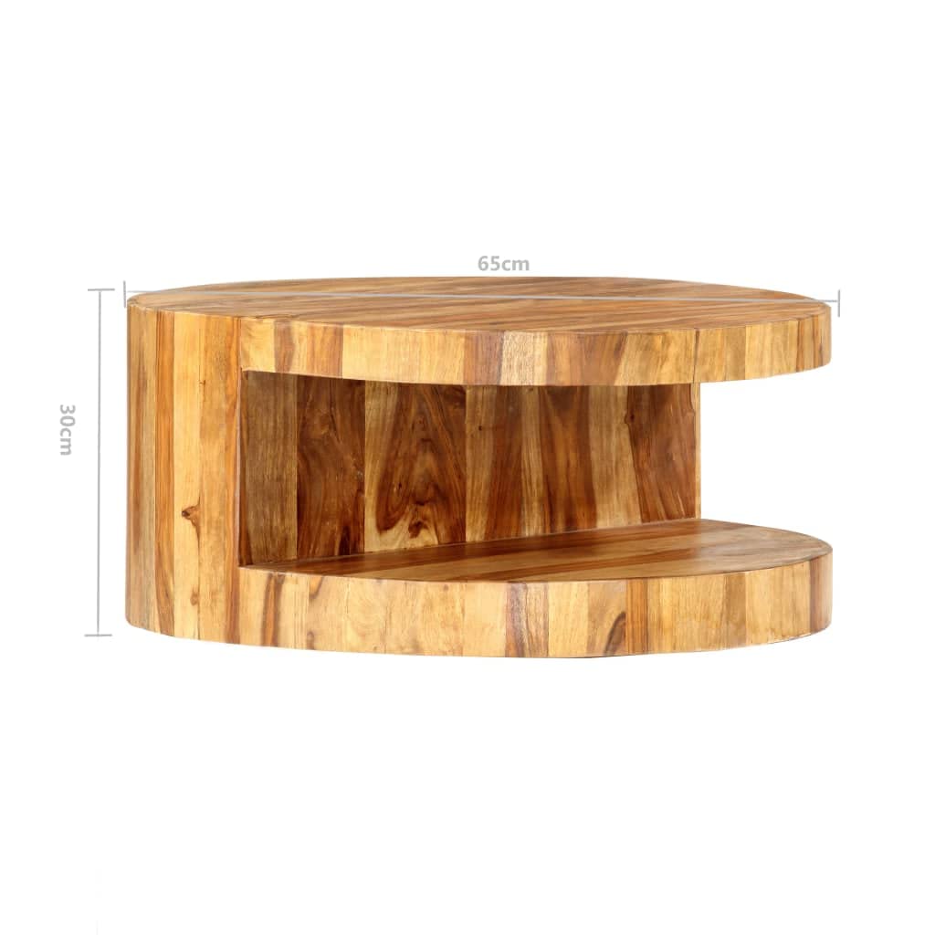 Round Wood Coffee Table with Storage K82245