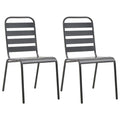 Stackable Outdoor Chairs Set of 2 Steel Gray F19679
