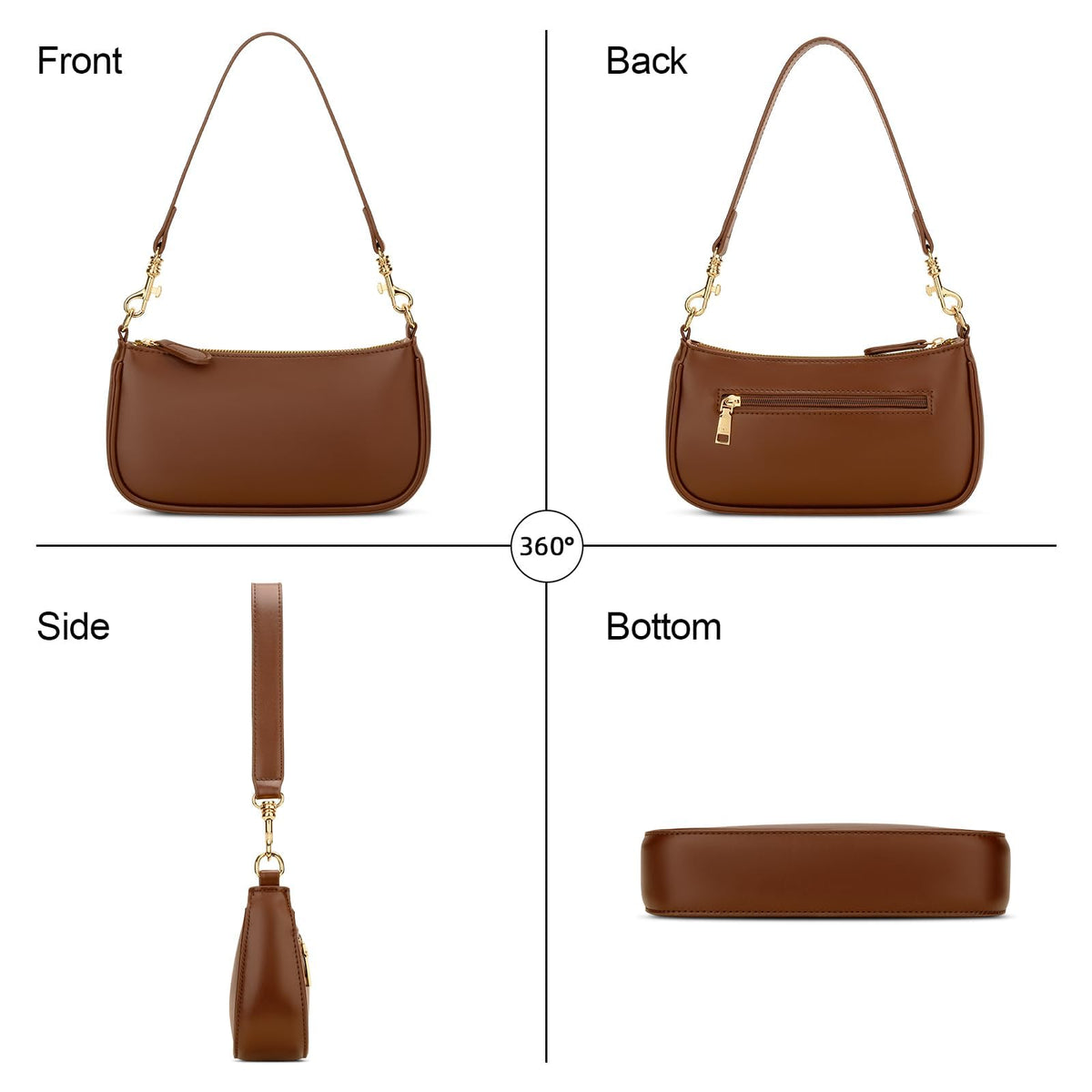 Small Black Purse with Zipper Closure Y1272