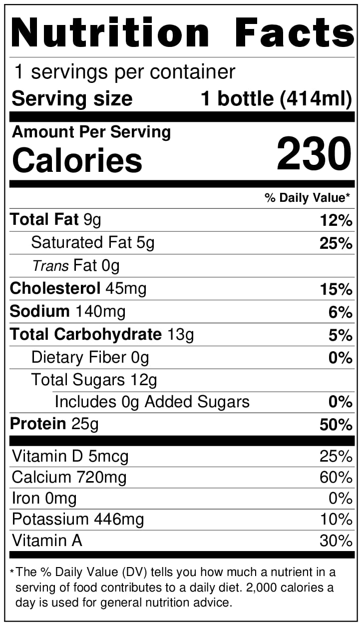 2 Percent High Protein Low Fat Lactose Free Milk 14oz 12 Pack G26464