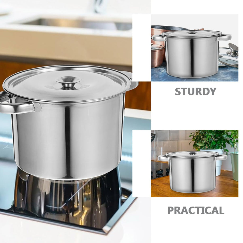 Stainless Steel Double Handle Stock Pot with Lid B326