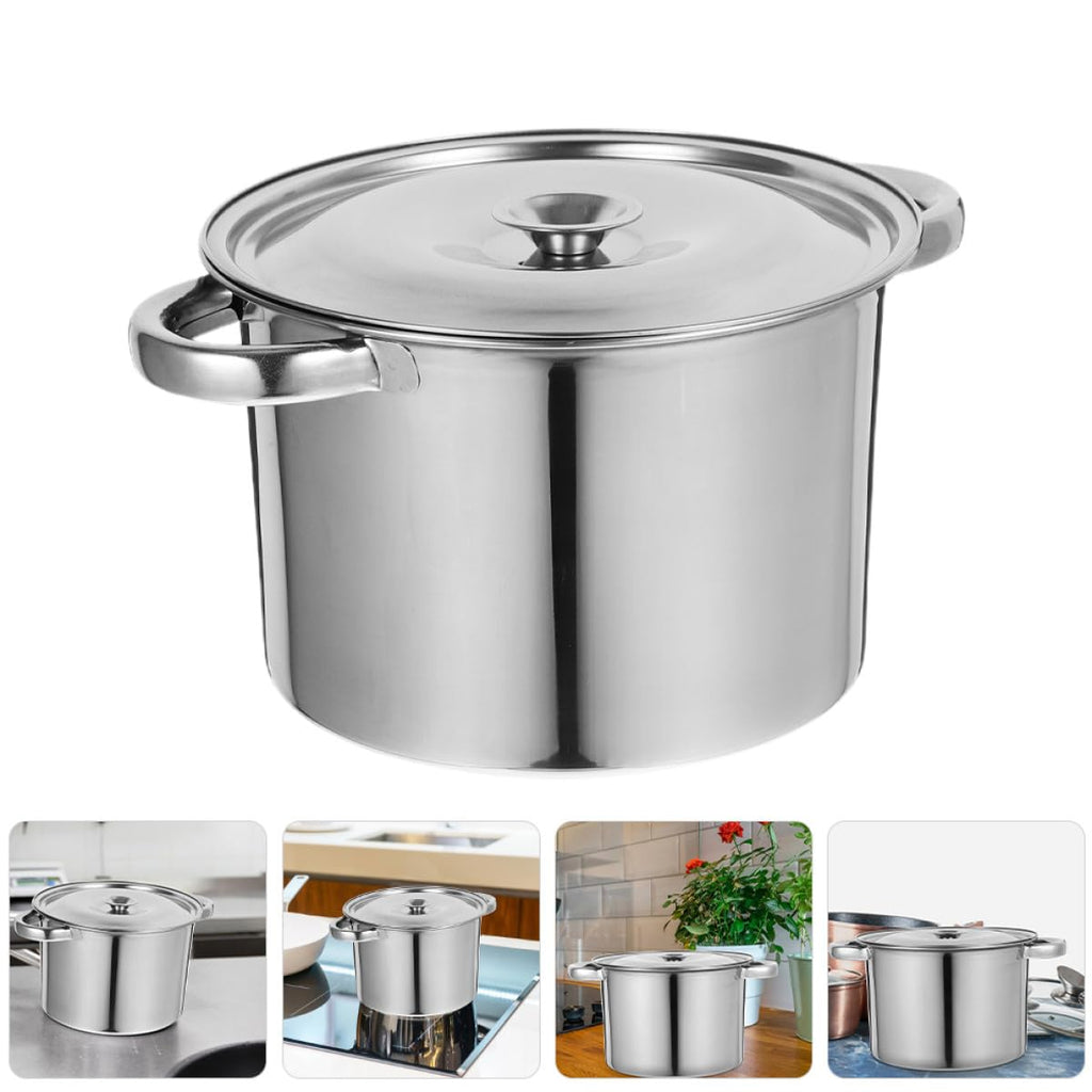 Stainless Steel Double Handle Stock Pot with Lid B326