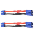 2Pcs EC3 Plug Parallel Battery Connector Cable 1 Female to 2 Male Adapter Y-Harness Splitter 10cm 14awg Silicone Wire N243