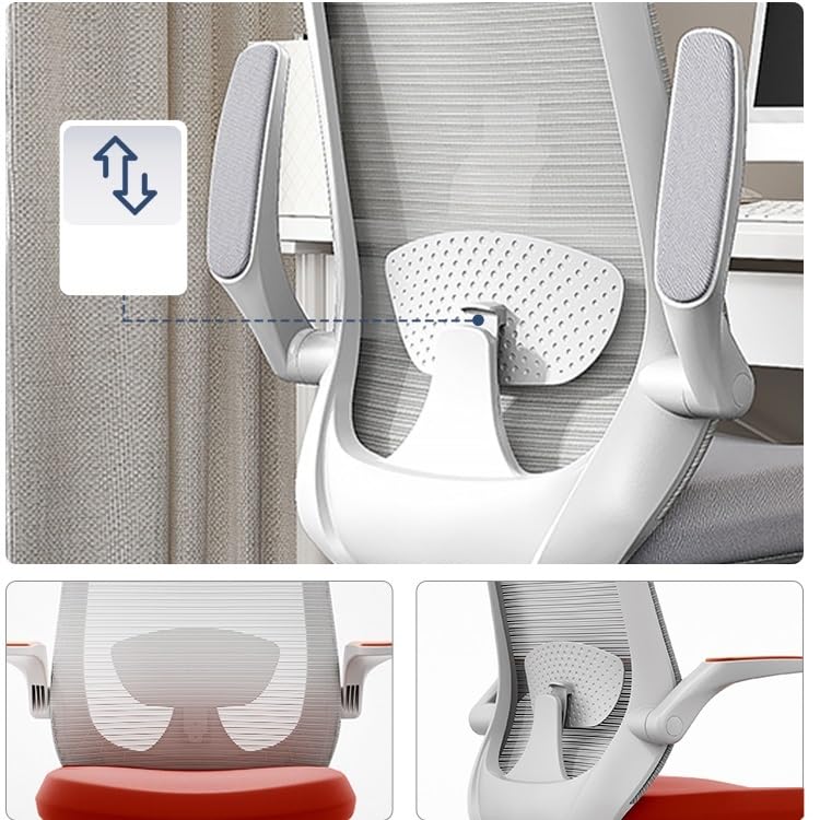 Orange Mesh Office Chair with Adjustable Armrests T7887