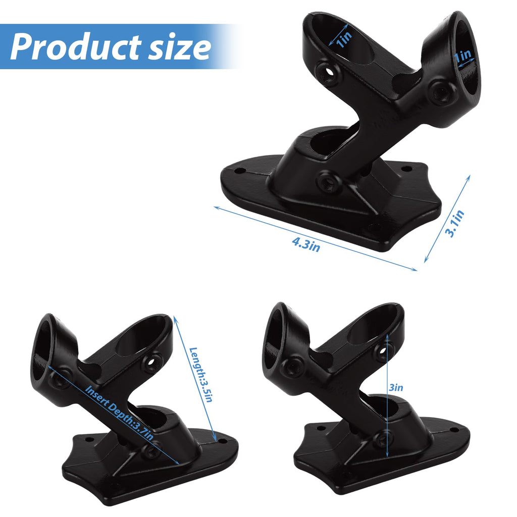 4 Pack Aluminum Flag Pole Holder Brackets 1 inch J7451