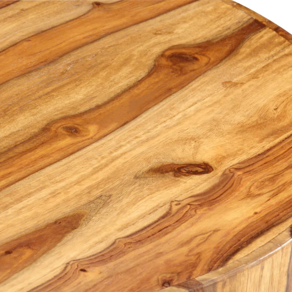 Round Coffee Table 25.6"x11.8" Solid Sheesham Wood J761