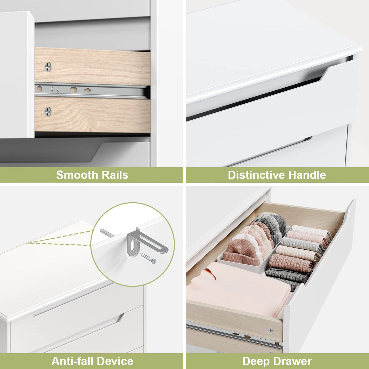 White 4 Drawer Dresser I428