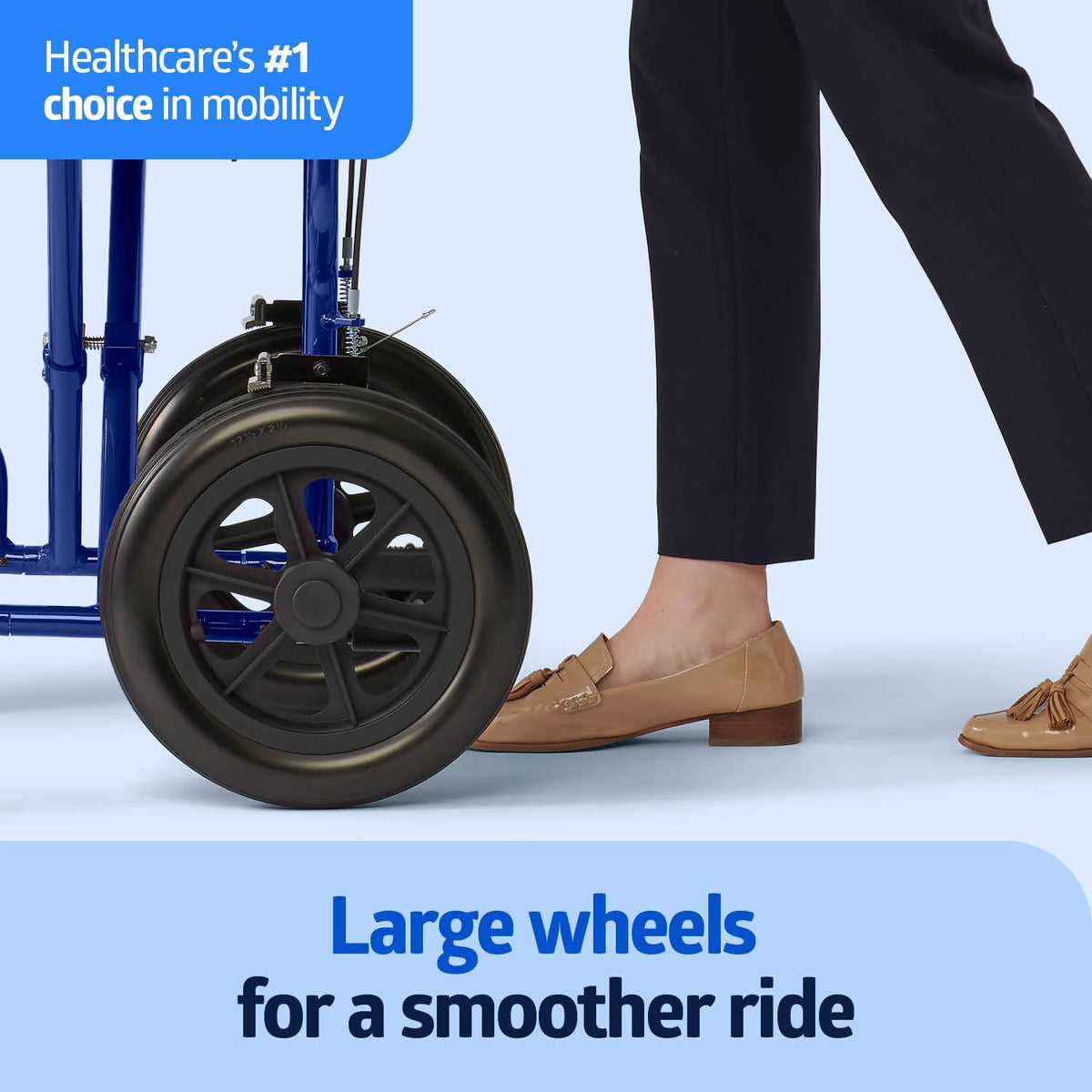 Lightweight Foldable Transport Wheelchair with Handbrakes and 12-Inch Wheels D717740