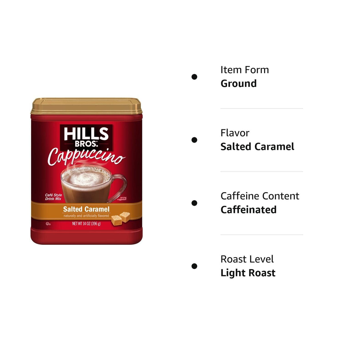Salted Caramel Instant Cappuccino 14 oz Pack of 6 X2530