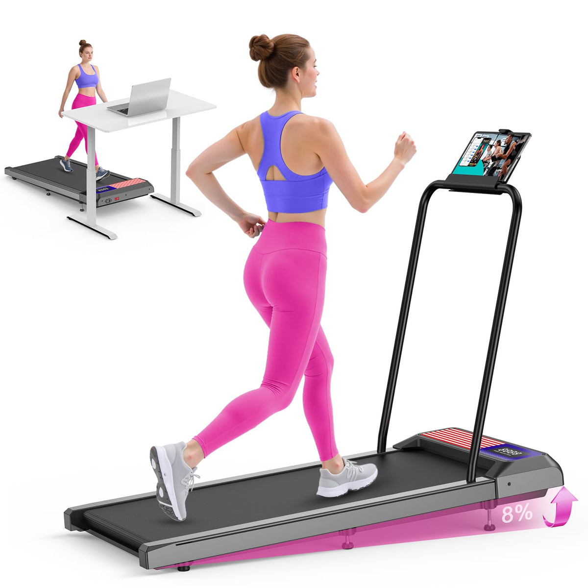 Portable Under Desk Treadmill with Incline T97018