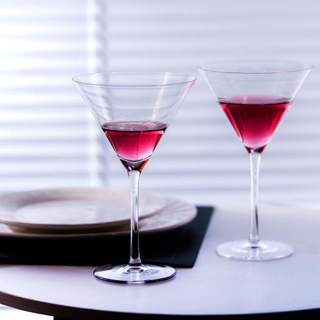 Martini Glasses Set of 4 Hand Blown 9.5oz J437