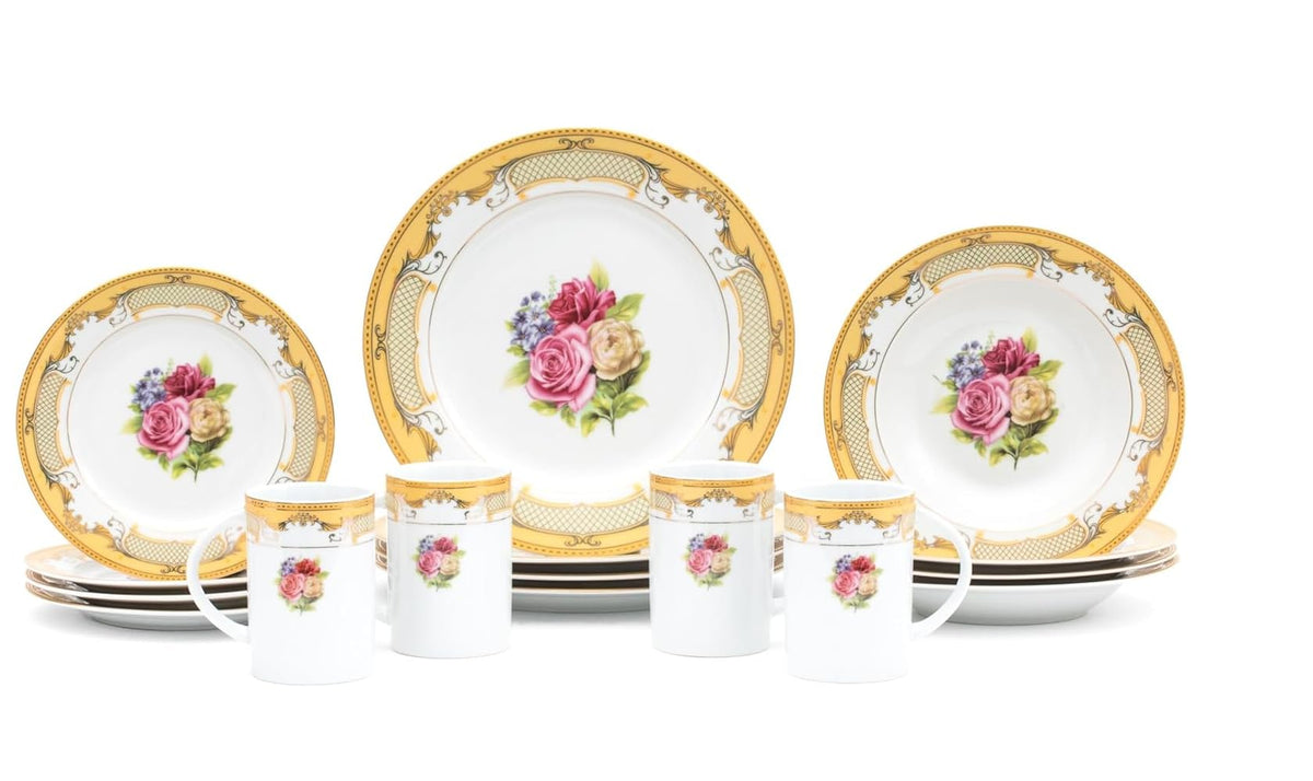 16-Piece Porcelain Dinner Set for 4 A605