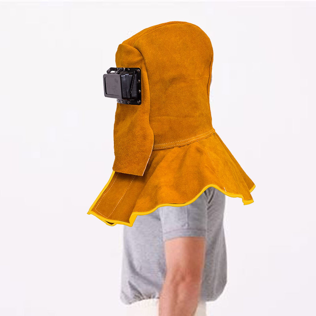 Cowhide Leather Welding Hood with Auto Darkening Filter A828