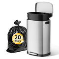 13 Gallon Stainless Steel Step Trash Can with Lid R423