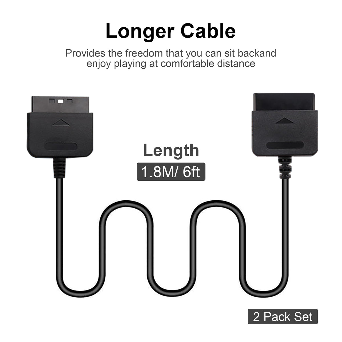 PS2 Controller Extension Cable 2-Pack 1.8M/6FT V92974