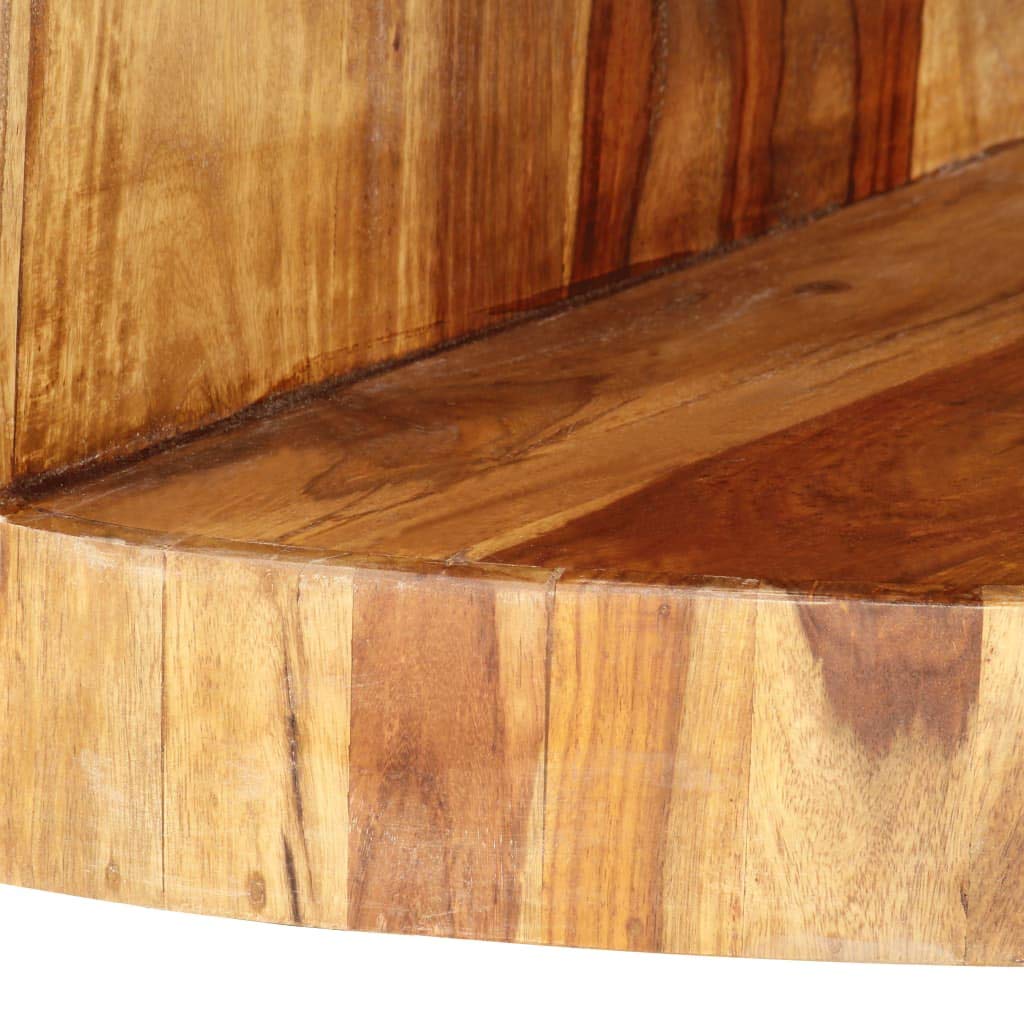 Round Coffee Table 25.6"x11.8" Solid Sheesham Wood J761