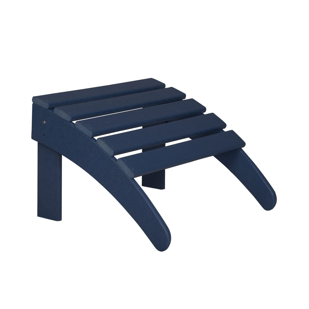 2pcs Navy Blue HDPE Outdoor Adirondack Chairs with Footrest Ottoman Set A62132
