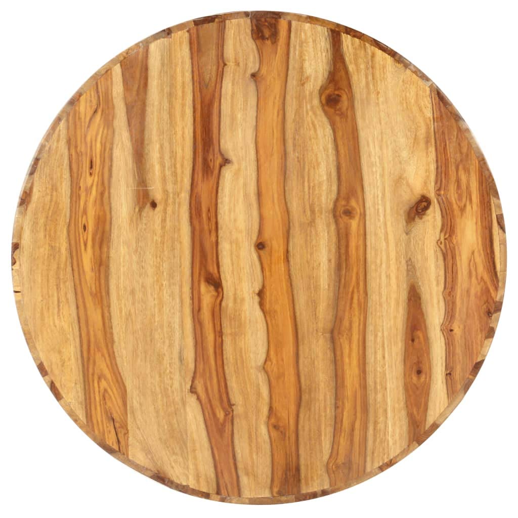 Round Coffee Table 25.6"x11.8" Solid Sheesham Wood J761