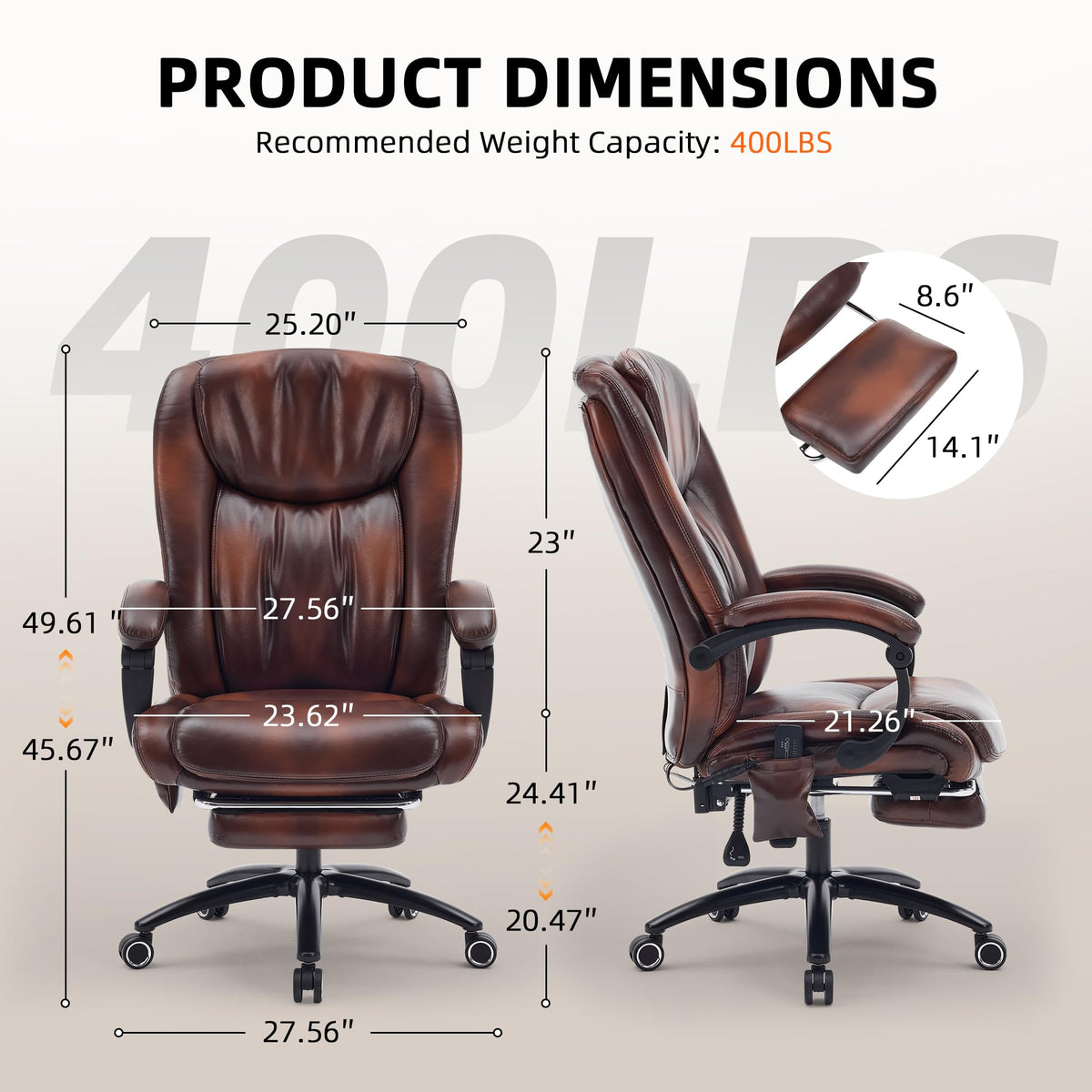 Massage Office Chair with Heat and Foot Rest V85138