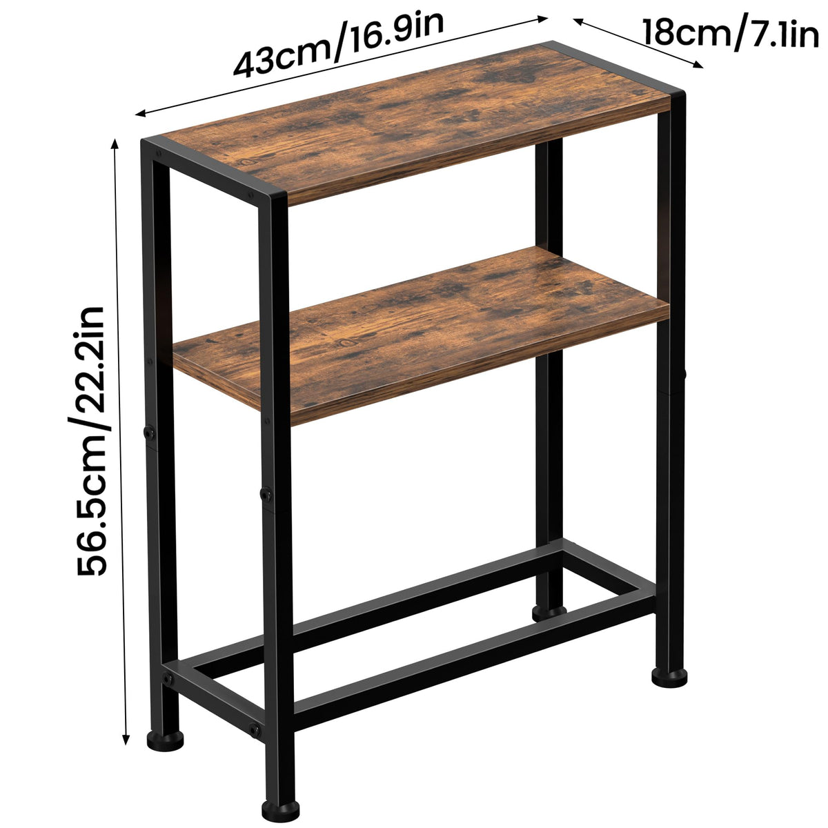 Narrow 2-Tier Side Table with Shelf B14608
