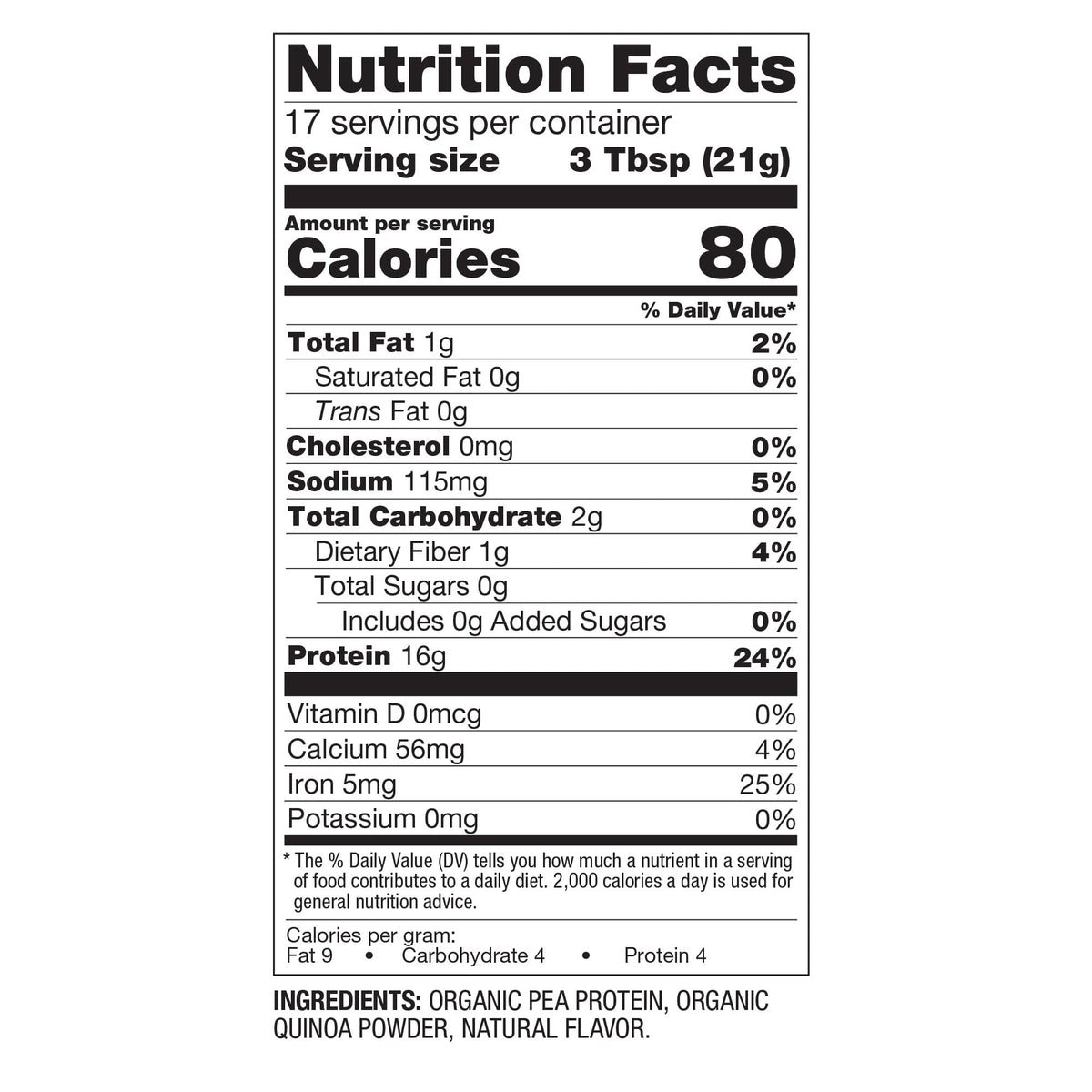 Organic Plant Protein Powder 12.7 Oz Unflavored Isolate P43271
