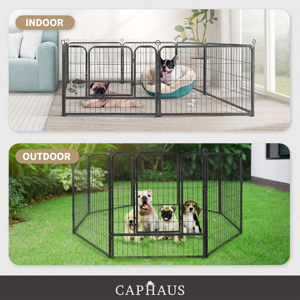 32 Inch Metal Foldable Pet Playpen with Door A9088