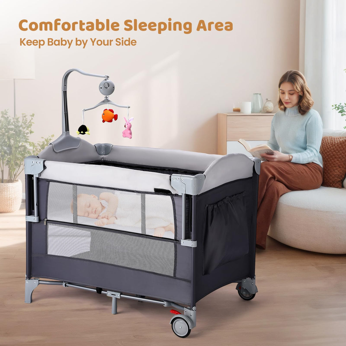 5 in 1 Pack and Play with Bassinet and Changing Table H165224