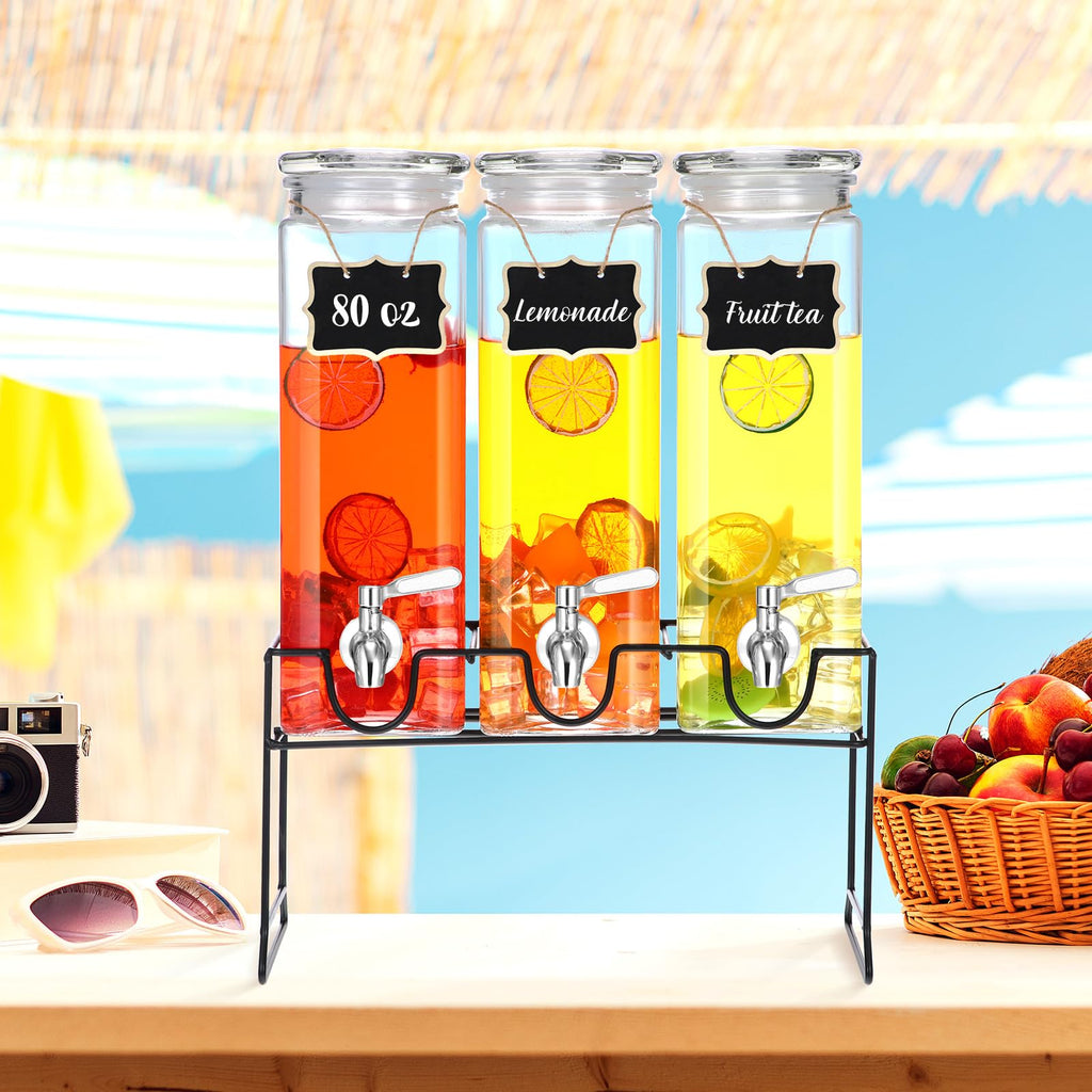 80 oz Glass Drink Dispenser with Stand and Spigot K8091