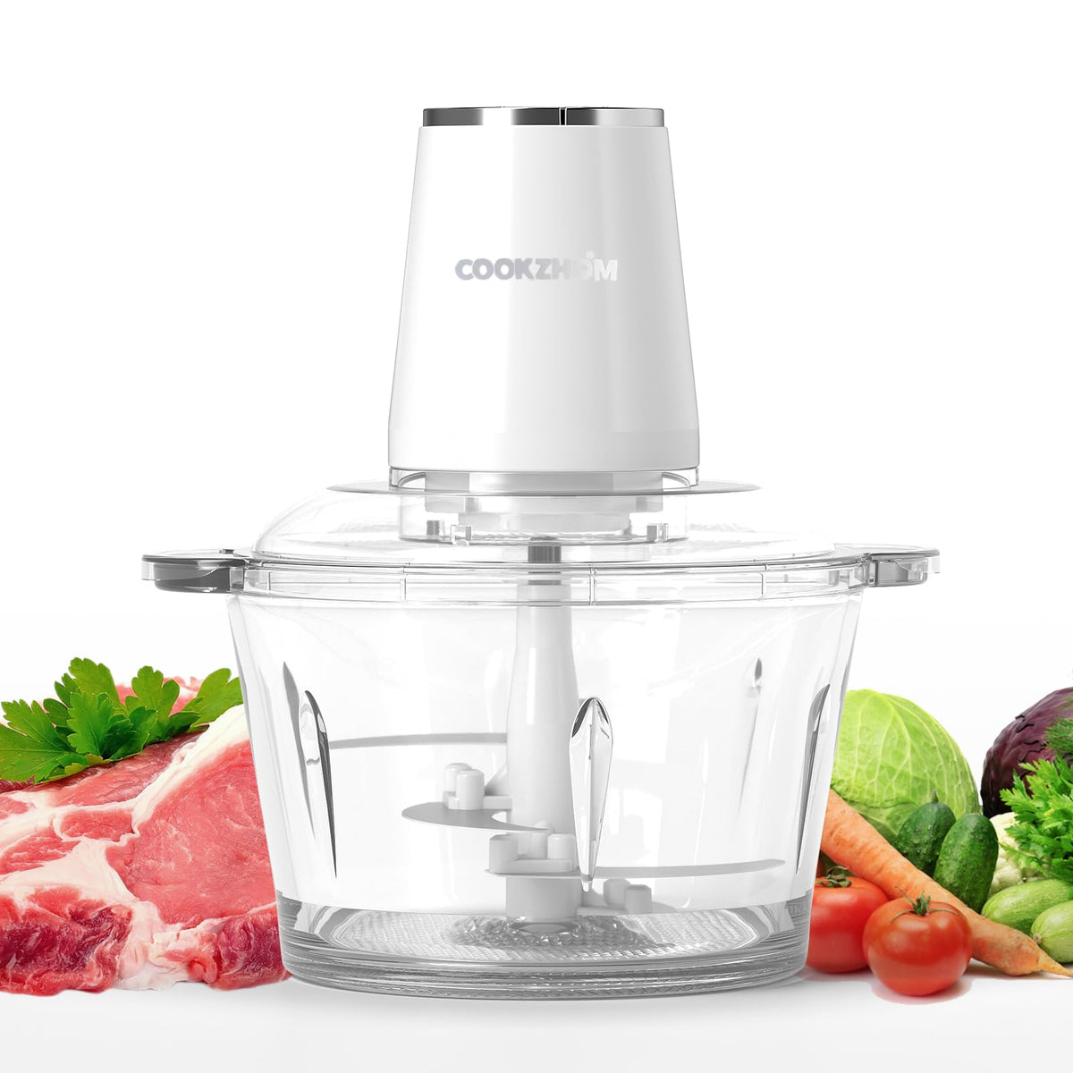 500W Stainless Steel 8-Cup Glass Bowl Food Processor P907196