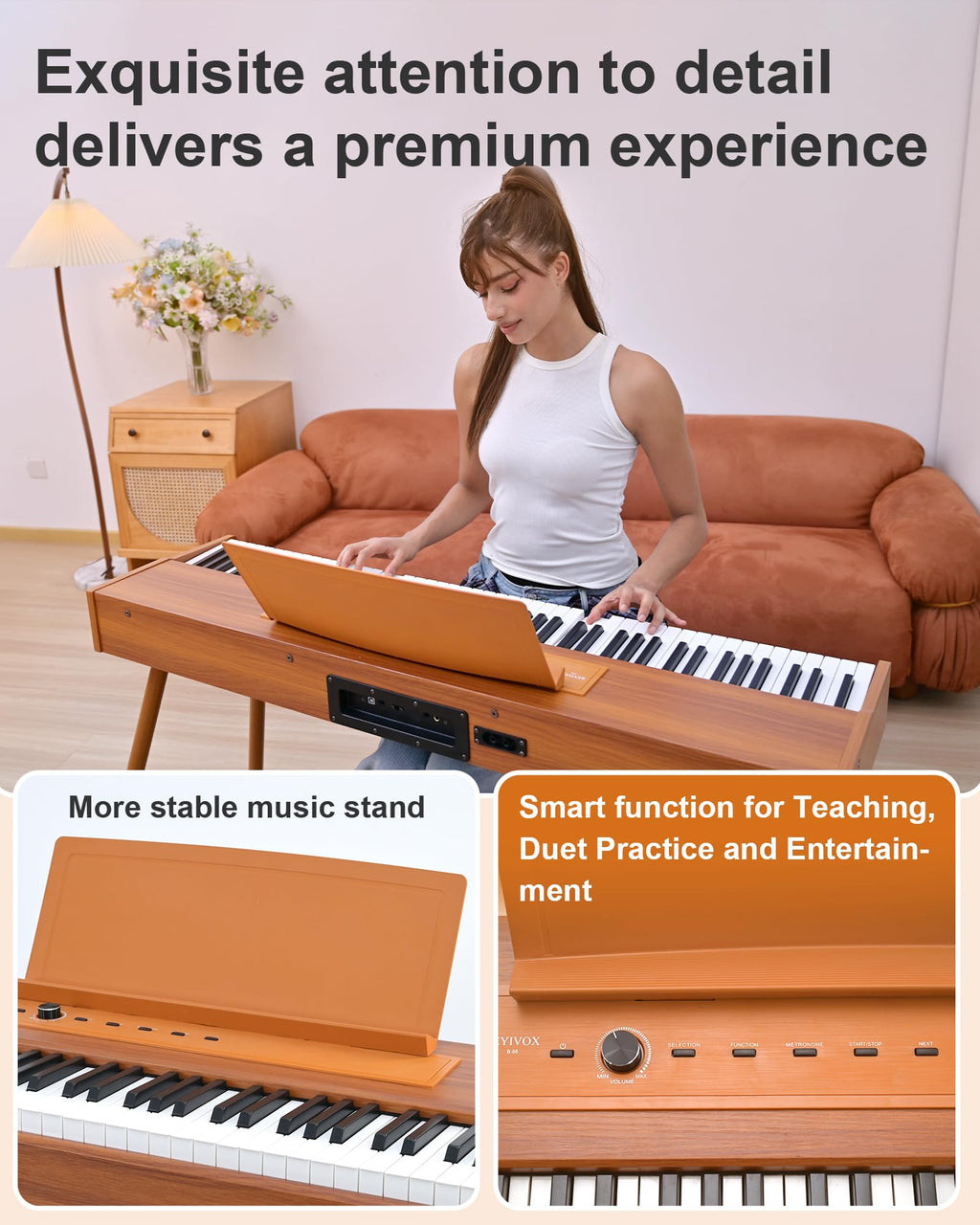 88 Key Full Weighted Hammer-Action Digital Piano with Stand J428700