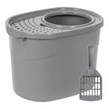 Large Top Entry Cat Litter Box with High Sides and Scoop Z721744