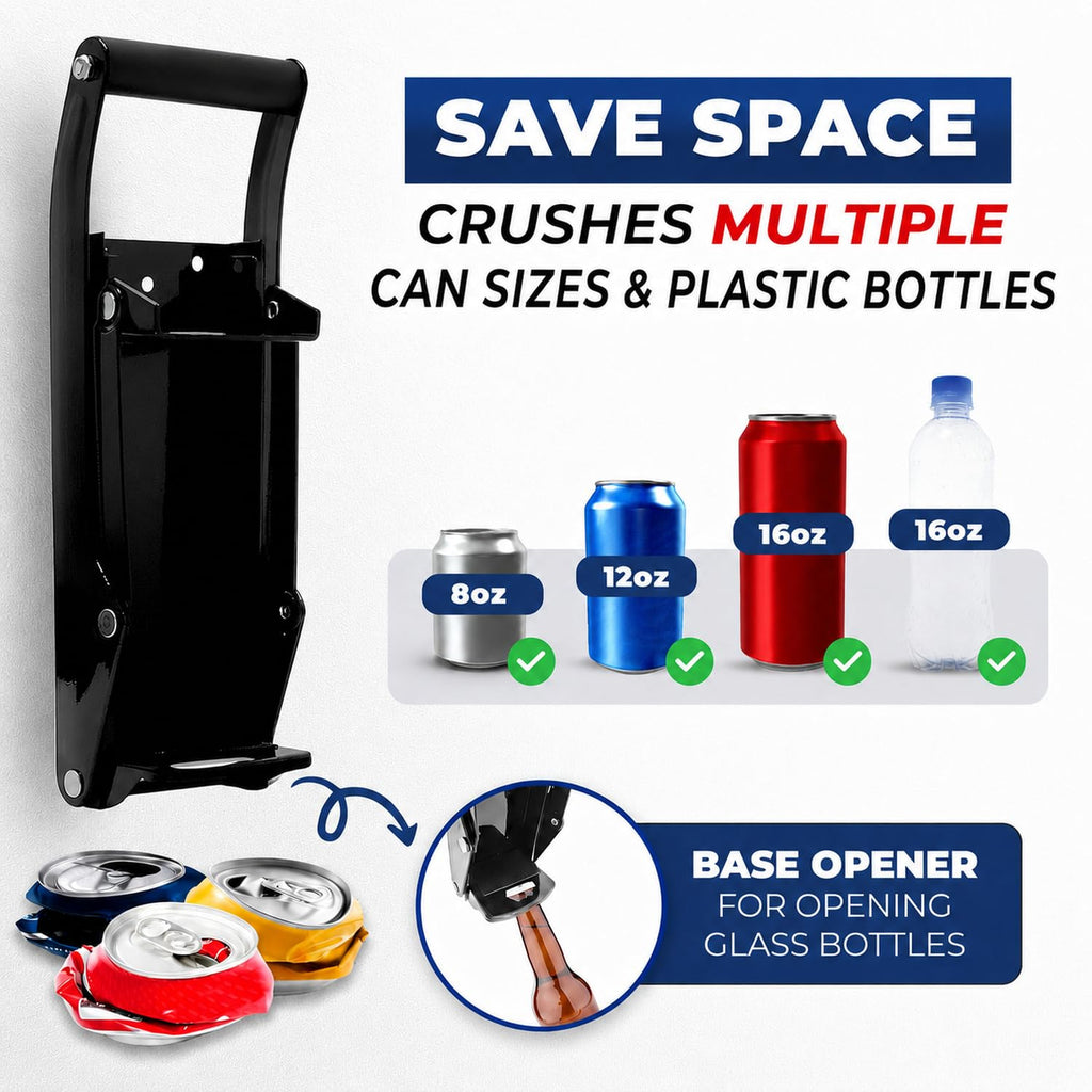 Wall Mounted Heavy Duty Can Crusher with Bottle Opener K15037