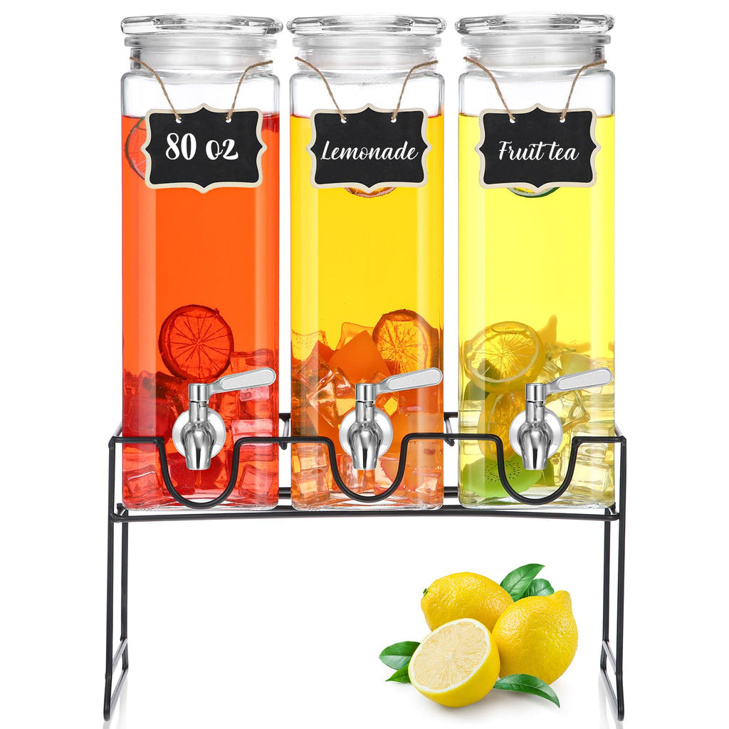 80 oz Glass Drink Dispenser with Stand and Spigot K8091